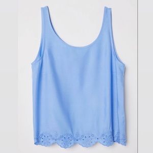 Blue sleeveless chic top XS